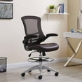 thumbnail image 3 of Modway Attainment Vinyl Drafting Chair in Brown, 3 of 14