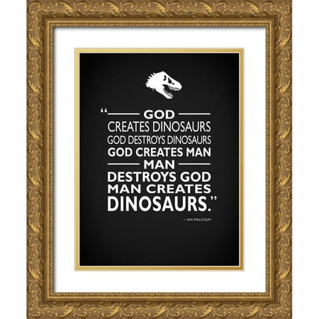 Rogan Mark 15×18 Gold Ornate Wood Framed with Double Matting Museum Art Print Titled – Jurassic Park – Creates