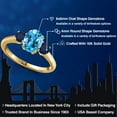 thumbnail image 2 of Gem Stone King 10K Yellow Gold Swiss Blue Topaz and Blue Sapphire Engagement Ring for Women | 2.20 Cttw | Oval 8X6MM | Gemstone November Birthstone | Size 9, 2 of 6