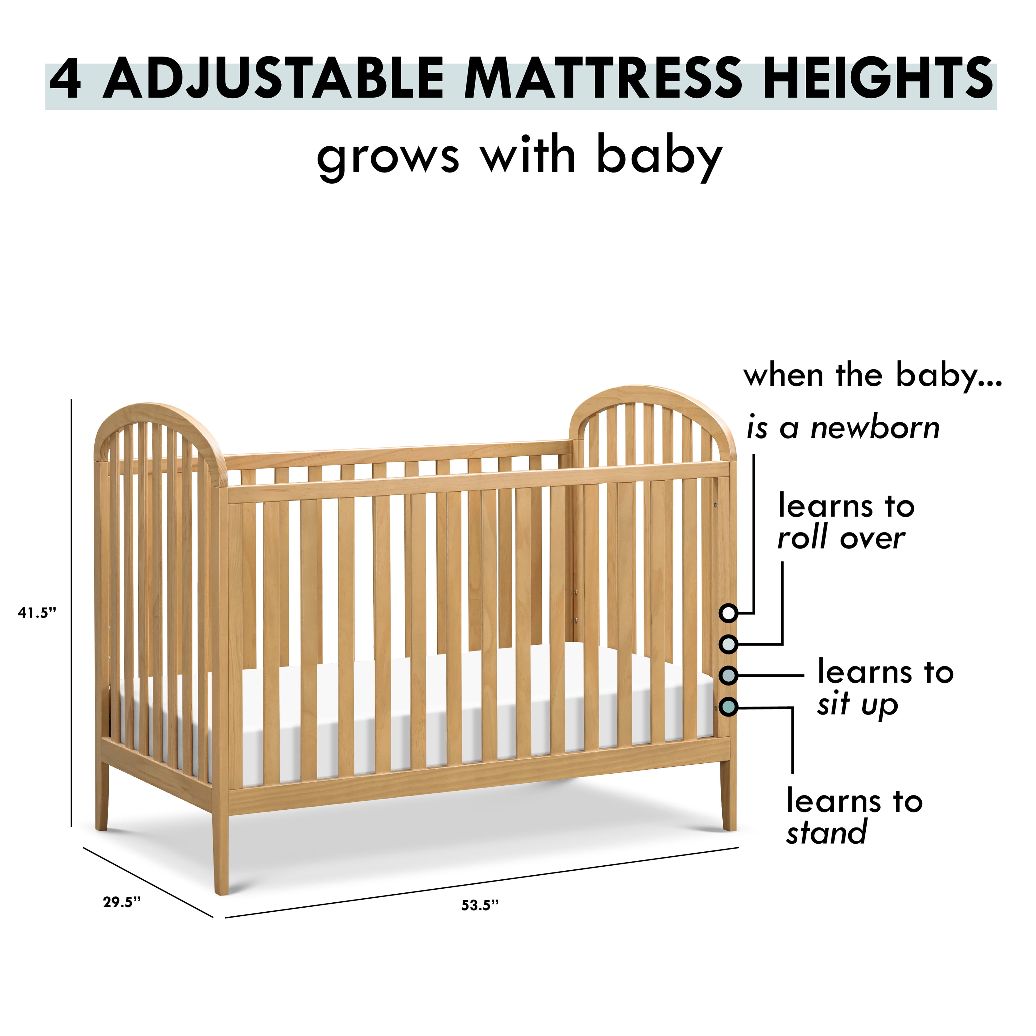 DaVinci Beau 3-in-1 Convertible Crib in Honey