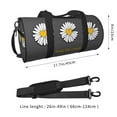 thumbnail image 4 of Xecao Keep Life Simple Daisy Flower print Round Travel Duffel Bag is a foldable gym bag with an inner pocket, perfect for travel sports, 4 of 8