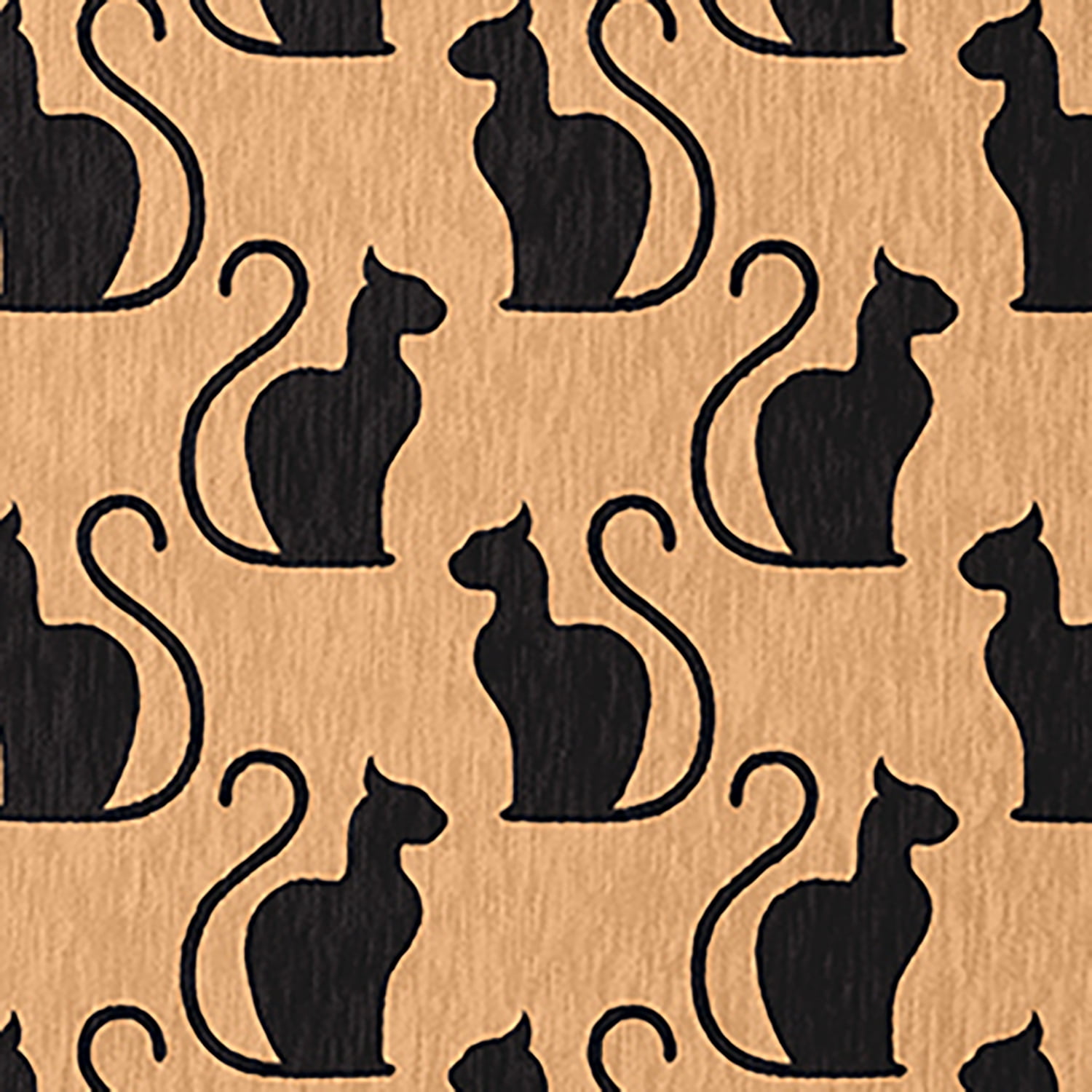 Simply Daisy Spooky Cats Pale Gold Halloween Chenille Area Rug, 3' x 5'
