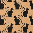 thumbnail image 2 of Simply Daisy Spooky Cats Pale Gold Halloween Chenille Area Rug, 5' Round, 2 of 5