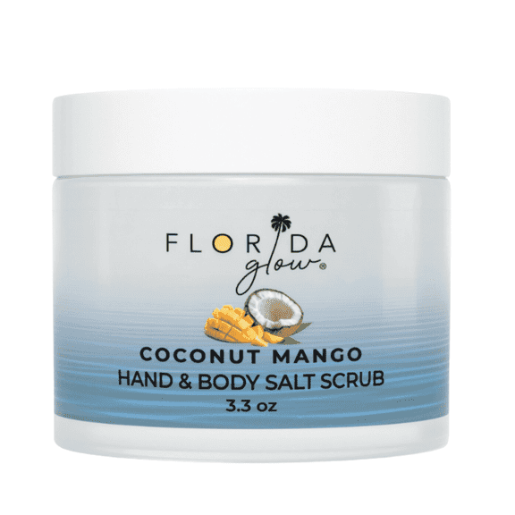Florida Glow Original Salt Scrub, Exfoliating Body Scrub with Marine Algae & Coconut Oil, 3.3oz