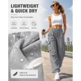 thumbnail image 2 of Cargo Pants for Women, Lightweight Quick Dry, Womens Elastic Wide Leg Jogging Sweatpants with Pockets Adjustable Drawstring Waist for Outdoor Hiking Travel, 2 of 7