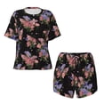 thumbnail image 5 of Wukai Bouquet Women's Pajama Set,Short-Sleeve Top and Shorts with Elastic Waistband and Pockets for Loungewear, Yoga, and Casual Wear-3X-Large, 5 of 8