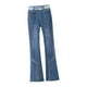 thumbnail image 4 of Pantalones de mezclilla para mujer, elásticos acampanados de longitud completa para viajes al aire libre , Azul, 26 Sunnimix Vaqueros, 4 of 8