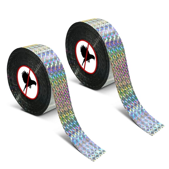 Bird Scare Tape Ribbon, Reflective Tape Ribbon for Birds Woodpecker Scare Reflective Flash Tape Scare Birds Away for Outdoor, House, Garden, Patio, Orchard
