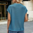 thumbnail image 7 of ZyeKqe Womens Summer Cap Sleeve Tops Casual Crew Neck Sweater Loose Fitted Lightweight Knit Pullover Top, 7 of 7