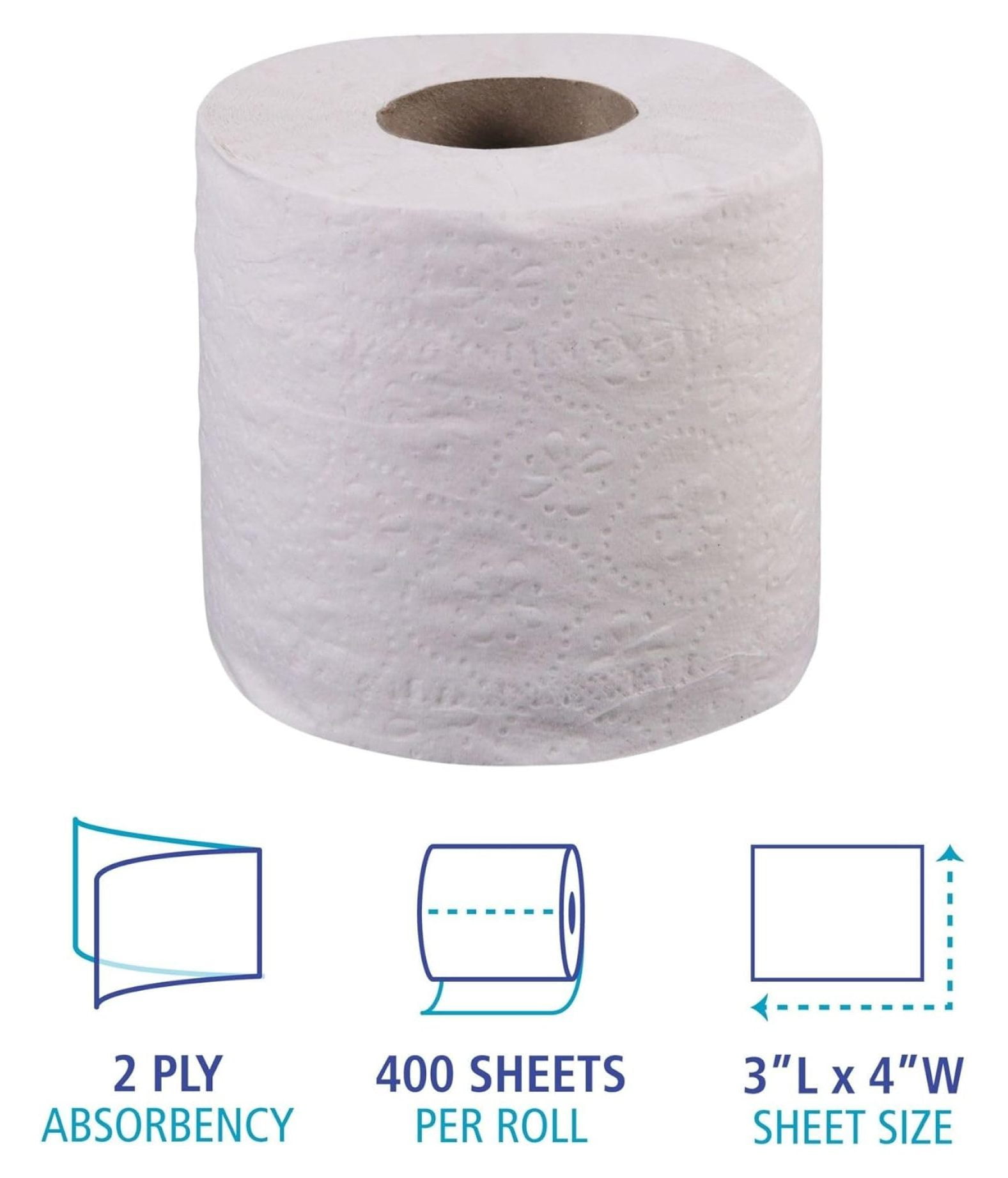 YIDOADFEAP B6144 2-Ply Septic Safe Toilet Tissue - White (96/Carton)