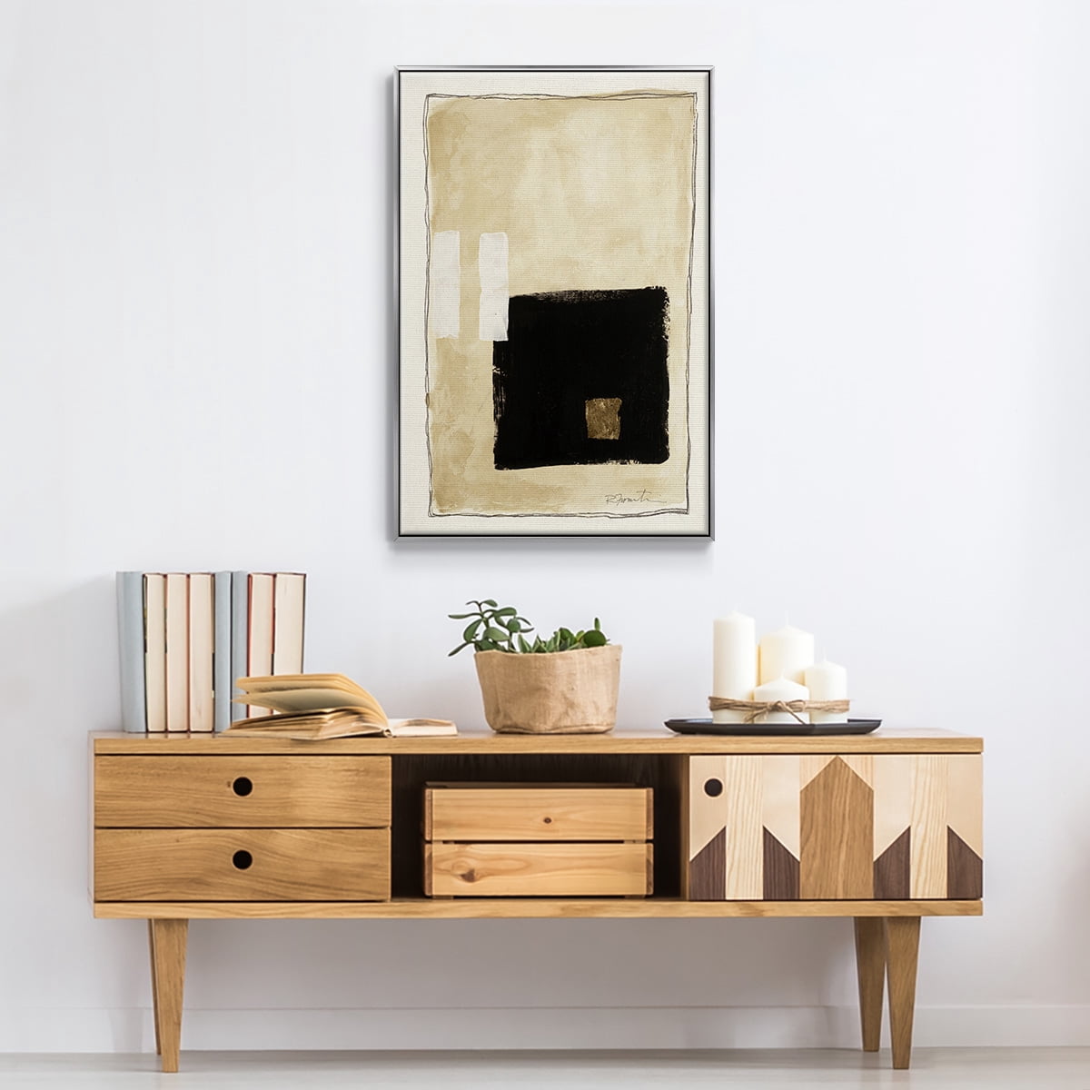 Inner Musing I Framed Premium Gallery Wrapped Canvas - Ready to Hang - 27 x 41 - Silver Floating Frame
