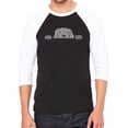 thumbnail image 1 of Men's Raglan Baseball Word Art T-shirt - Peeking Dog, 1 of 2