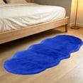 thumbnail image 6 of Lignoak 71In Extra Large Rug, Plush Soft For Bedroom Living Room, Non Slip Thick Washable Blue 50X180Cm, 6 of 6