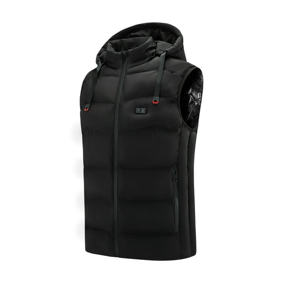 jsaierl Heated Vests for Women Men Plus Size Outdoor Hiking Outerwear Rechargeable Electric Heated Jacket Cold Weather Thermal Hooded Heated Coat