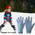 thumbnail image 6 of 1 Pair Children Winter Gloves Waterproof Sport Gloves for 3-15Y Touchscreen High Elasticity Reflective Dinosaur Pattern Outdoor Playing Ski Gloves, 6 of 8
