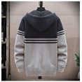 thumbnail image 5 of DHFJKG Men's Zip Up Hooded Sweaters Cardigan Coat With Thick Fuzzy Lining Winter Plus Size Long Sleeve Drawstring Hoodies Jackets With Pockets For Cold Weather Warm Soft Outerwear, 5 of 5