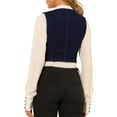 thumbnail image 3 of DARING DIVA Women's Denim Button Up Jean Crop Racerback Vest Jacket S Blue, 3 of 6