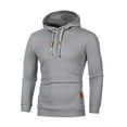 thumbnail image 5 of hopeusnice Men's Fashion Solid Color Sweatshirt Pants Tracksuit Pants Workout Activewear Casual Fall Elastic Waist Drawstring Lounge Trousers Gray S, 5 of 9