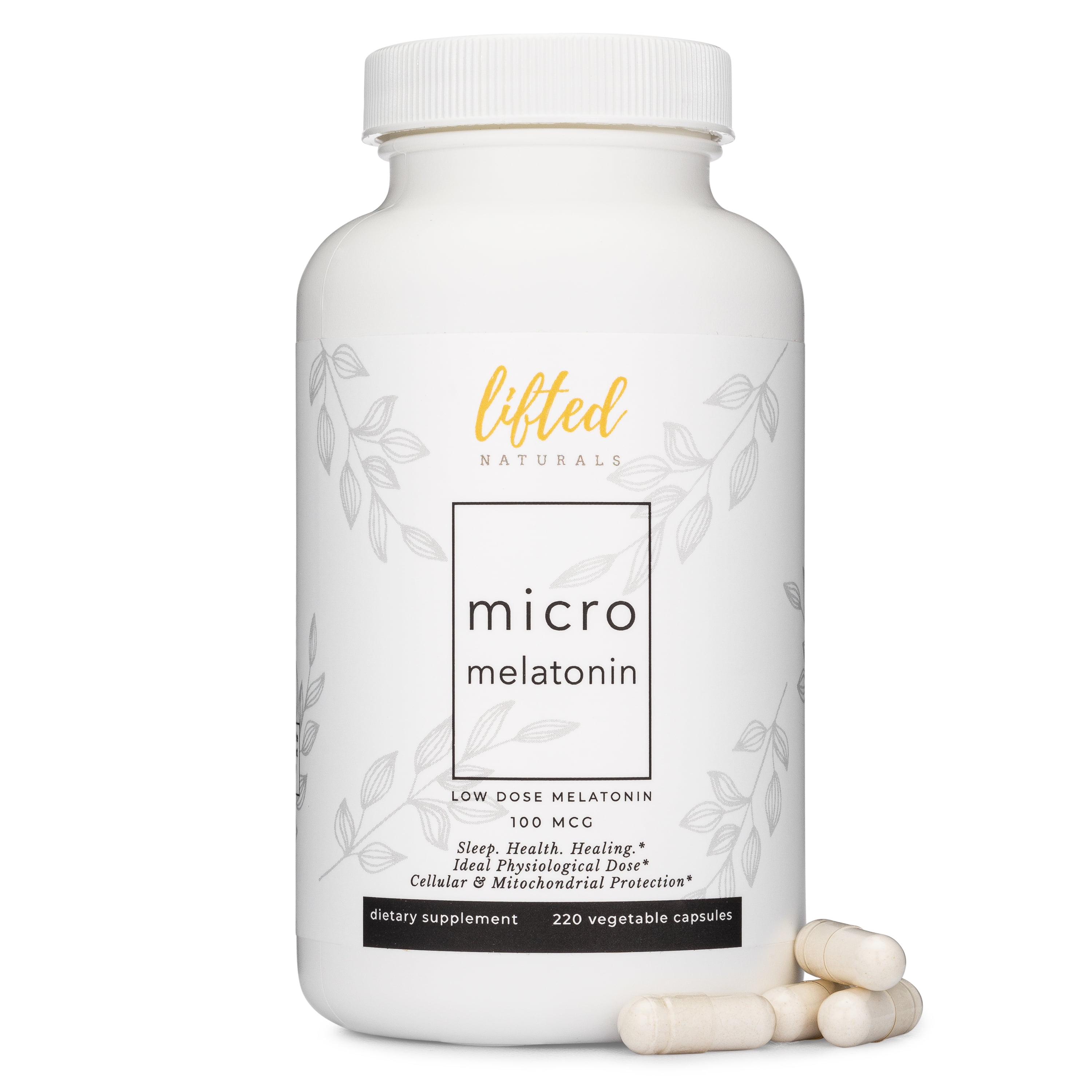Lifted Naturals, Micro Melatonin, Low-Dose 100mcg, Natural Sleep Supplement, Family Size