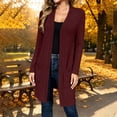 thumbnail image 4 of Plebaso Womens Long Cardigan Casual Open Front Long Sleeve Loose Lightweight Jacket Outwear with Pockets, 4 of 7
