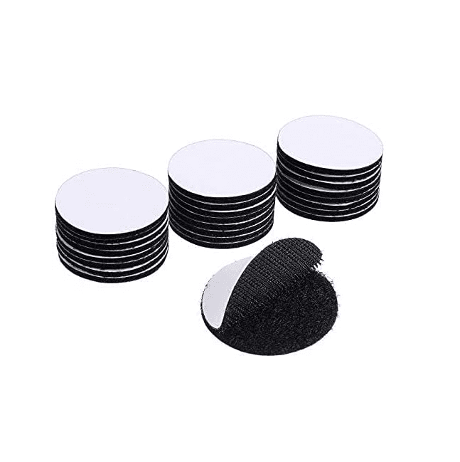 8 Pack Hook Loop Tape Dots Round Self Adhesive Perfect for Home or Office 4 inch Diameter, Black 
