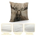 thumbnail image 4 of Orinice Moose Antlers Graphic Decorative Throw Pillow Cover for Home Couch Living Room Bed Sofa - Short Plush Material - 1PC 18x18in, 4 of 5