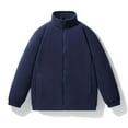 thumbnail image 2 of Xzbqbs Mens Fleece Jacket Classic Full Zip Up Stand Collar Coats Lightweight Casual Fashion Soft Warm Jackets for Men with Pocket, 2 of 3