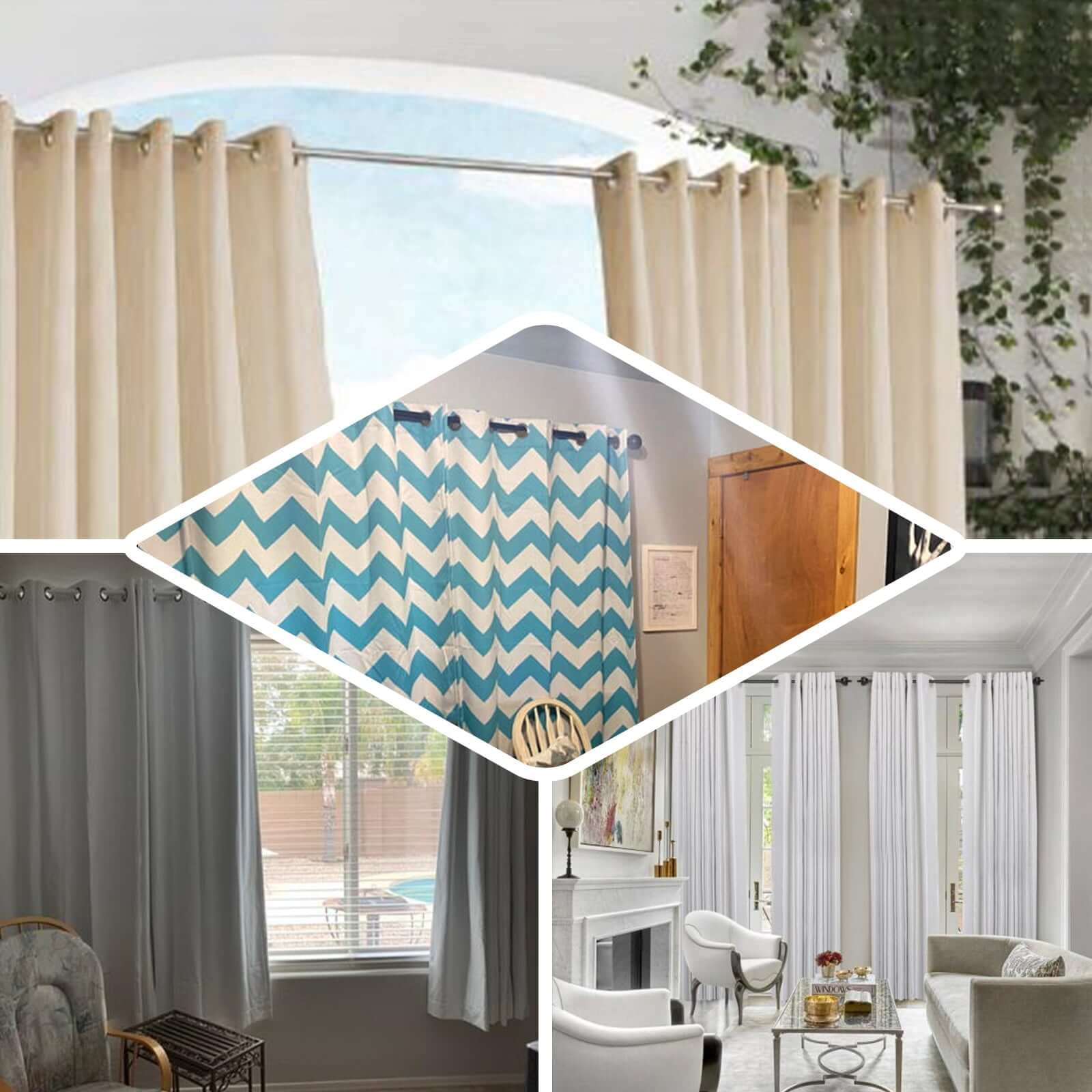 Efavormart 1 Pack of 42"-126" Adjustable Gold Curtain Rod Sets Round Finials Decorative Rod for Window Treatment Looks with Classic Finishing