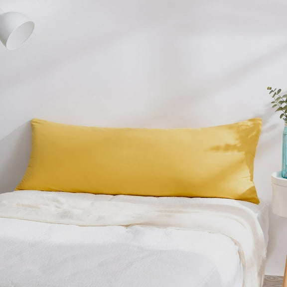 EVOLIVE Ultra Soft Microfiber Body Pillow Cover/Pillowcases 21"x54" with Hidden Zipper Closure (Spicy Mustard)