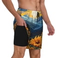 thumbnail image 2 of Daiia Elegant Sunset Sunflower Mens Swim Trunks Swim Shorts Quick Dry Swim Shorts with Mesh Lining Pockets-Medium, 2 of 9
