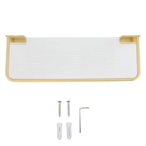 BIMZUC15.7"x1.38" Floating Shelf – Space‑Saving Aluminum & Acrylic Wall‑Mounted Storage for Bathroom, Kitchen, Living Room, Bedroom