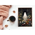 thumbnail image 4 of Ghost standing in a meadow of flowers art print | Pretty florals, enchanted wall art, mystical magical cute spooky, sheet ghost, whimsigoth, 4 of 5