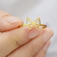 thumbnail image 5 of Adjustable Titanium Steel Butterfly Ring: Bi-Wing Design, Vacuum Plated Finish, Unisex Style, High-Quality Fashion Jewelry for Women and Men, 5 of 5