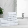 thumbnail image 2 of Quick Dry Zero Twist Cotton 6-Piece Towel Set, White by BNM, 2 of 4
