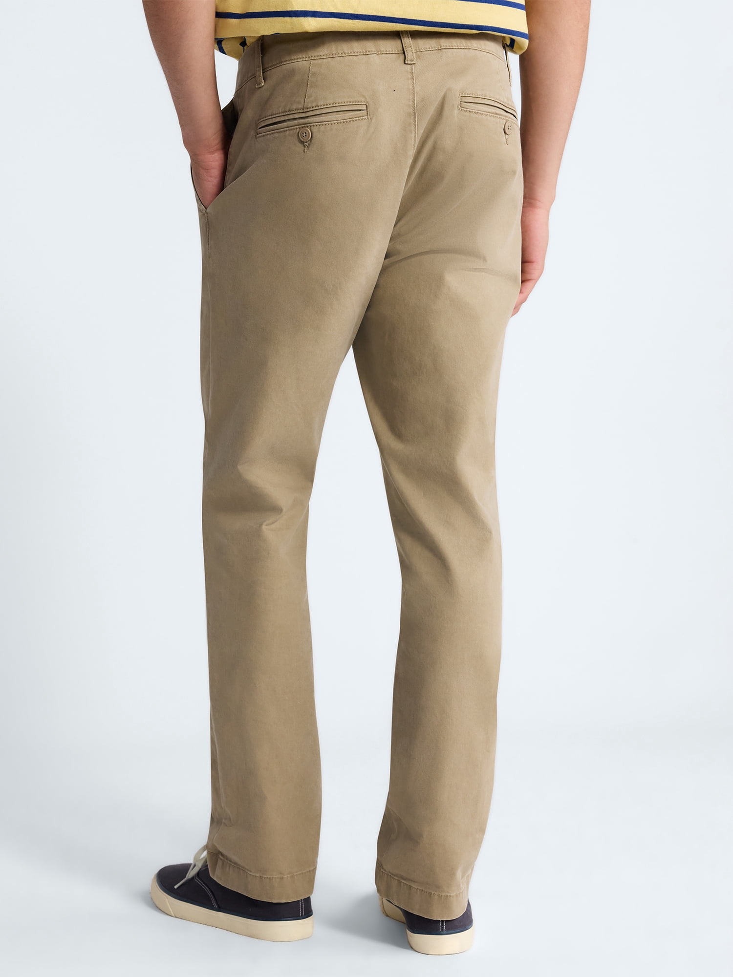Free Assembly Men's Straight Fit Chino Pants, Waist Sizes 29-40