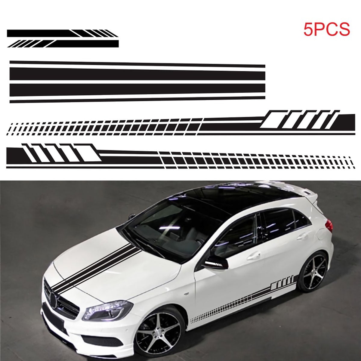 5pcs Long Stripe Graphics Car Racing Side Body Mirror Vinyl Decal Stickers For All Cars Walmart Com Walmart Com