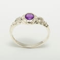 thumbnail image 4 of LBG 925 Sterling Silver Real Genuine Amethyst Womens Anniversary Ring - Size 8, 4 of 6
