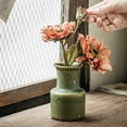 thumbnail image 3 of Green Ceramic Flower Vase – Small Rustic Farmhouse Vase for Home Décor, Tabletop & Shelf Display, 3 of 5