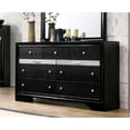 thumbnail image 2 of Miekor Furniture Black Color Dresser w Mirror Set Hidden Jewelry Drawer English Dovetail Silver Accents Round Knobs Bedroom Furniture MK3077, 2 of 10