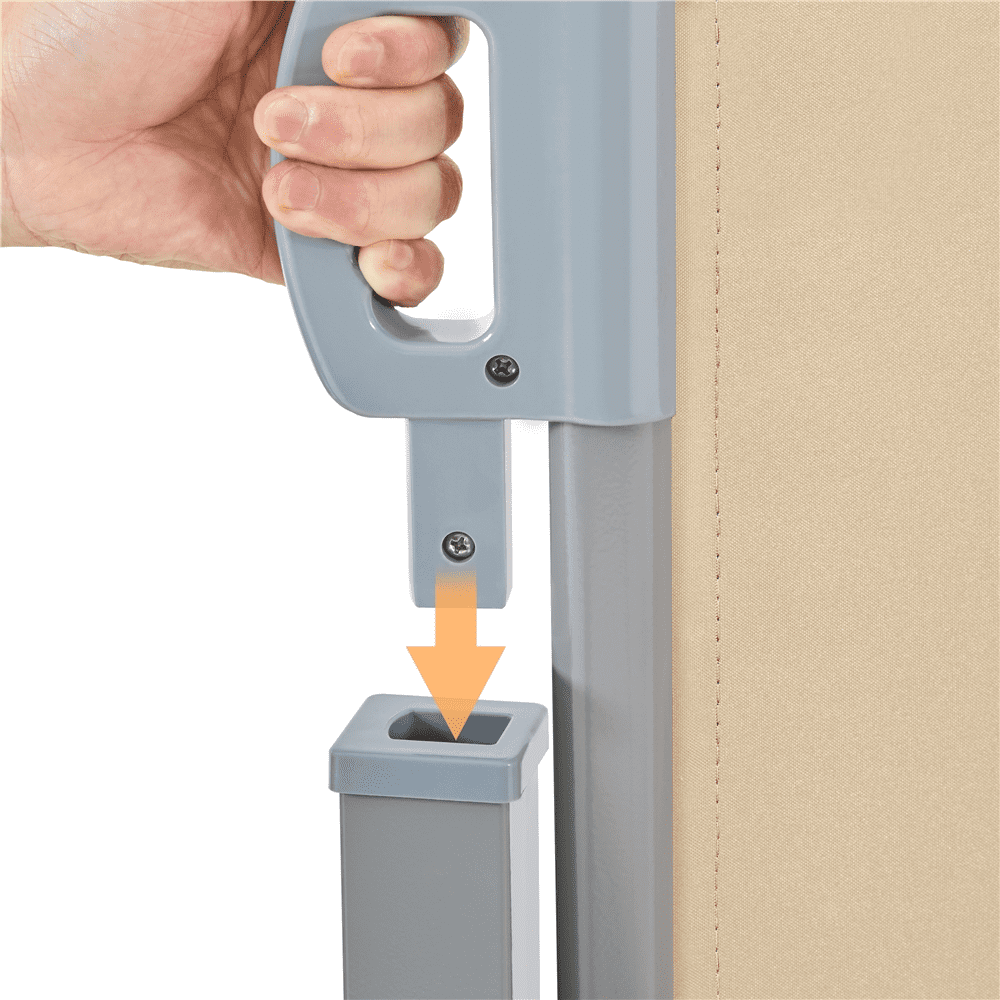 Alden Design 19.7'L x 6'H Double Folding Retractable Side Awning for Privacy Patio, Beige