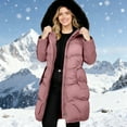thumbnail image 2 of Women’s Plus Size Winter Coat Fleece Lined Hooded Long Puffer Parka Zip Up Thick Warm Waterproof Outerwear Sherpa Lined Quilted Jacket for Cold Weather, 2 of 7