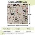 thumbnail image 2 of Paw Prints and Bones Square Fitted Tablecloth with Elastic Edge,Square Table Cover,Washable Elastic Table Cover for Home Kitchen Party Decor 36"x36", 2 of 6