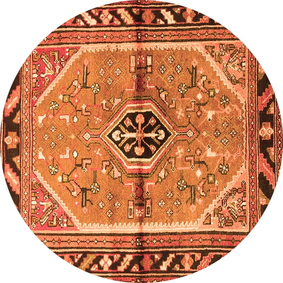 Ahgly Company Indoor Round Persian Orange Traditional Area Rugs, 4' Round