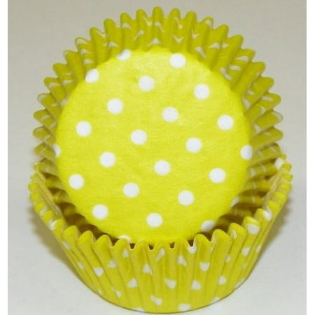 Yellow with White Polka Dots Cupcake Liners - Baking Cups -50pack