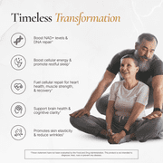 Timeless - NAD+ Supplement with BioPerine® for Enhanced Absorption - Supports Anti-Aging, Longevity, Cellular Energy – Nicotinamide Riboside, Spermidine, Resveratrol & More (60 Capsules)