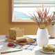thumbnail image 4 of Artificial Wheat Ears Flowers Bouquet | Plastic Imitation Violet | Waterproof Sunproof No Fading | Orange Yellow Wine | 5 Branches | 35x15x10cm | Party Garden Porch Event Décor, 4 of 6