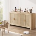 thumbnail image 4 of QinaQin Sideboard, Rattan Decorative Storage Cabinet, Four Doors with Shelves, Entryway Home Decoration, 4 of 9