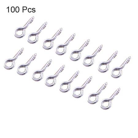 

100 Pcs Silver Plated Screw Eye Bolt Pin Peg Jewelry Making Findings Craft DIY Tool