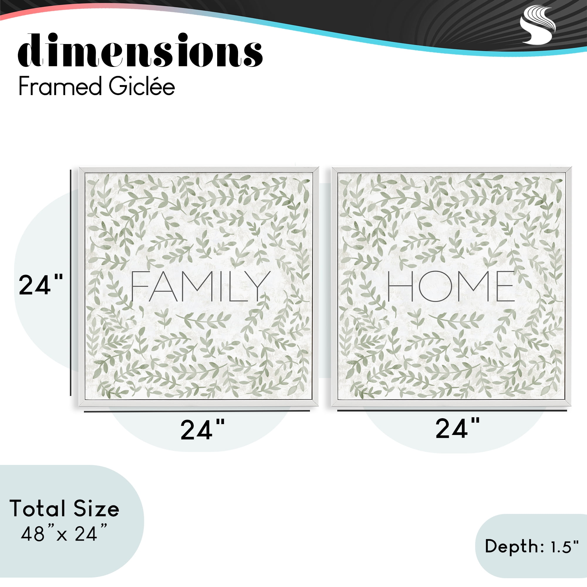 Stupell Industries Curved Ivy Sprigs Phrases 2 Piece White Framed Giclee Art Set, design by SD Graphics Studio