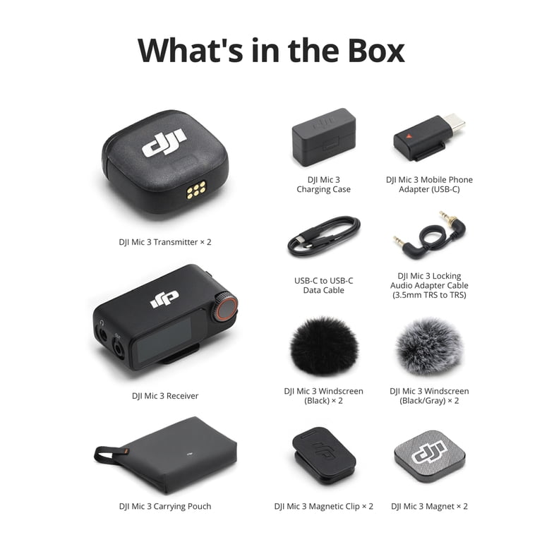 DJI Mic 3 2-Person Advanced Mini 2.4GHz Wireless Microphone System